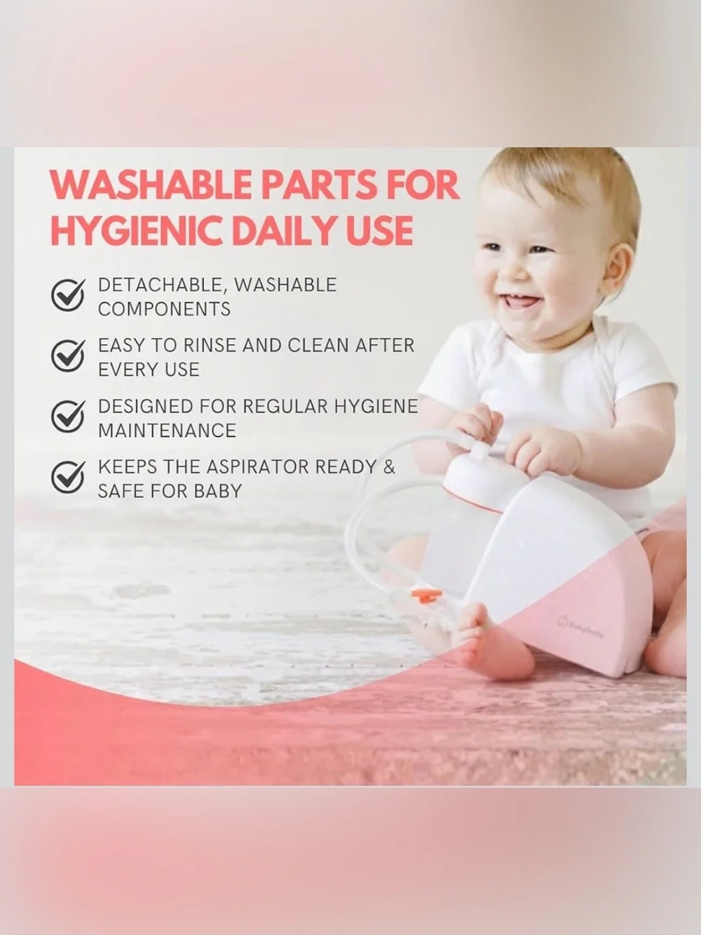 New Open Box BabySmile Electric Nasal Aspirator, Gentle Suction Nose Cleaner